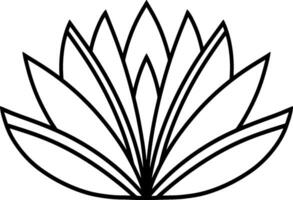 lotus fleur griffonnage icône gravure vecteur