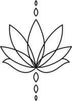 lotus fleur griffonnage icône gravure vecteur