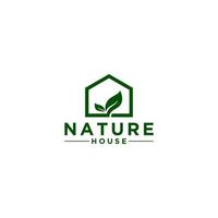 modèle de logo de maison nature sur fond blanc vecteur
