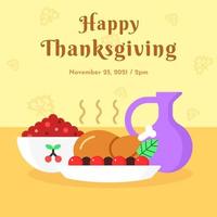 illustration de fond de vecteur d'affiche de thanksgiving pour la saison de thanksgiving