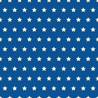 modèle sans couture patriotique américain. toile de fond traditionnelle des états-unis. étoiles blanches sur fond bleu. modèle vectoriel pour tissu, textile, papier peint, papier d'emballage, etc.