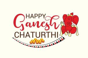 illustration d'un arrière-plan pour le festival indien joyeux ganesh chaturthi. vecteur