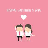 homme d'affaires et femme d'affaires joyeuse saint valentin. vecteur