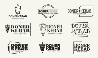 logo shawarma pour les restaurants et les marchés. modèle de logo doner kebab. vecteur