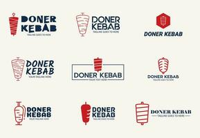 logo shawarma pour les restaurants et les marchés. modèle de logo doner kebab. vecteur