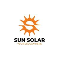 lettre s Soleil minimaliste logo pour solaire énergie entreprise vecteur