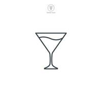 cocktail verre icône symbole vecteur illustration isolé sur blanc Contexte