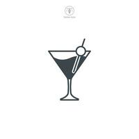 martini verre. cocktail icône symbole vecteur illustration isolé sur blanc Contexte