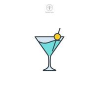 martini verre. cocktail icône symbole vecteur illustration isolé sur blanc Contexte