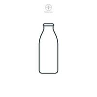 Lait bouteille icône symbole vecteur illustration isolé sur blanc Contexte