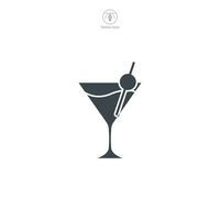 martini verre. cocktail icône symbole vecteur illustration isolé sur blanc Contexte
