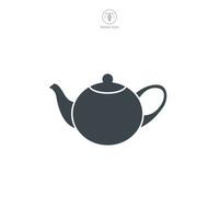 thé pot icône symbole vecteur illustration isolé sur blanc Contexte