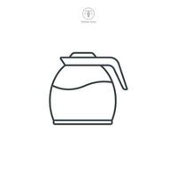 café pot icône symbole vecteur illustration isolé sur blanc Contexte