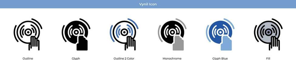 vinyle Nouveau année icône ensemble vecteur