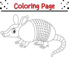 coloration page tatou pour des gamins vecteur