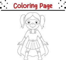 coloration page super-héros fille vecteur