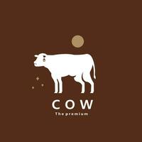 animal vache Naturel logo vecteur icône silhouette rétro branché