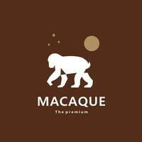 animal macaque Naturel logo vecteur icône silhouette rétro branché