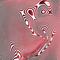abstrait ondulé ou rouge lignes modèle avec ondulé vibrant facture sur blanc Contexte et texture vecteur