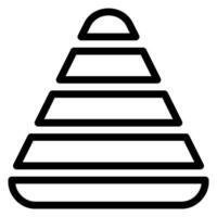 icône de la ligne pyramidale vecteur