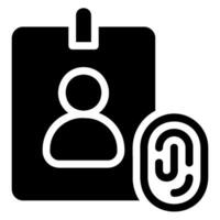 icône de glyphe de carte d'identité vecteur