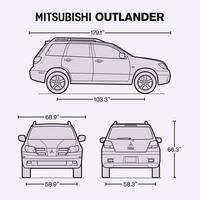 2003 Mitsubishi étranger voiture plan vecteur