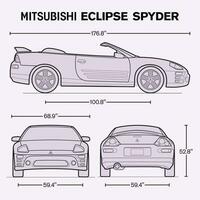 2003 Mitsubishi éclipse espion voiture plan vecteur