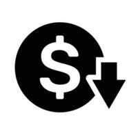 USD dollar Coût icône conception et vecteur illustration.
