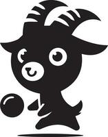 minimal marrant chèvre personnage vecteur silhouette, noir Couleur silhouette, blanc Contexte 21
