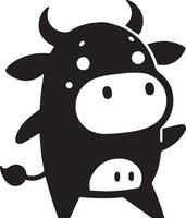 minimal marrant vache plat personnage vecteur silhouette, silhouette, noir couleur, blanc Contexte