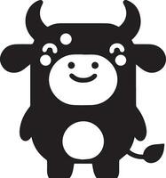 minimal marrant vache plat personnage vecteur silhouette, silhouette, noir couleur, blanc Contexte 13