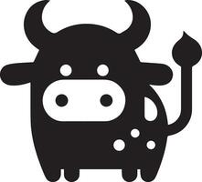 minimal marrant vache plat personnage vecteur silhouette, silhouette, noir couleur, blanc Contexte 4