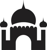 spirituel refuge mosquée logo vecteur fleuri oasis emblématique mosquée conception