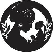 chéri lien iconique conception maternel l'amour femme et enfant logo vecteur