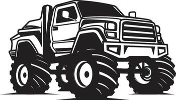 sauvage speedster emblème de un camion géant grognement logo de monstre un camion vecteur