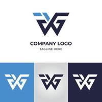 modèle de conception de logo de lettre wgf vecteur