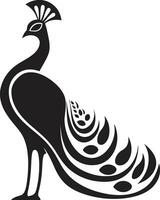 vibrant vision paon logo conception plumage prouesse paon iconique emblème vecteur
