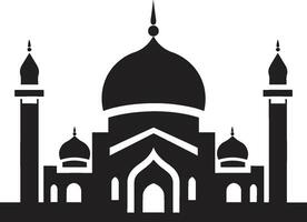 fidèle édifice emblématique mosquée icône croissant crête mosquée icône vecteur