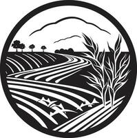 rural rythmes agriculture emblème conception des champs de la prospérité agriculture iconique emblème vecteur