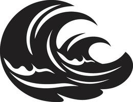 serein balancement minimaliste vague iconique emblème dynamique dérive l'eau vague logo vecteur