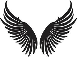céleste plumes logo de ange ailes séraphique monter en flèche ange ailes icône vecteur