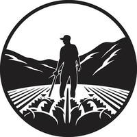 des champs de la prospérité agriculture logo conception art récolte horizon agriculture iconique emblème vecteur