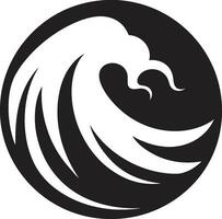 crête Cascade minimaliste vague emblème conception vague chuchotement l'eau vague icône vecteur