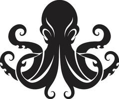 encre élégance poulpe iconique emblème kraken les créations poulpe logo vecteur