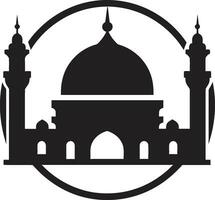céleste charme emblématique mosquée conception sanctifié sérénité mosquée icône vecteur