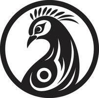 éthéré élégance paon icône vecteur luxe plumage paon logo conception