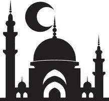 tranquille tours emblématique mosquée icône sacré flèches mosquée iconique emblème vecteur