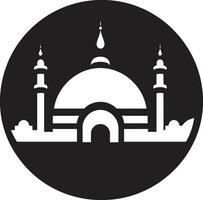 fleuri oasis mosquée logo emblème islamique merveille mosquée iconique conception vecteur