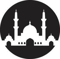 éthéré enclave mosquée icône emblème sacré horizons emblématique mosquée logo vecteur