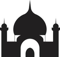 croissant crête mosquée icône conception sacré symétrie emblématique mosquée icône vecteur